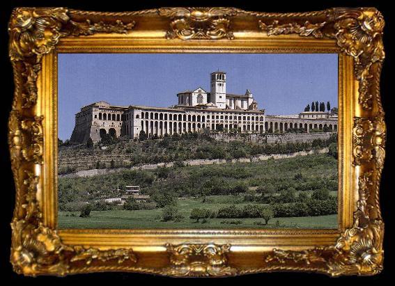 framed  GIOTTO di Bondone View of the Church of San Francesco dfg, ta009-2